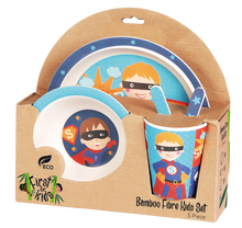 Load image into Gallery viewer, Bamboo Kids 5 Piece Meal Set Superhero
