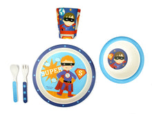 Load image into Gallery viewer, Bamboo Kids 5 Piece Meal Set Superhero
