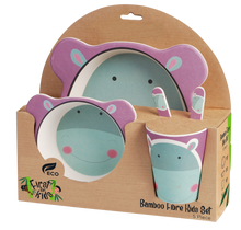 Load image into Gallery viewer, Bamboo Kids 5 Piece Meal Set Hippo
