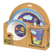 Load image into Gallery viewer, Bamboo Kids 5 Piece Meal Set Race Car
